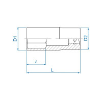 Produktbild för King Tony 4235M, Uttag, 1/2", Metrisk, 1 huvuden, 17 mm, Kro...
