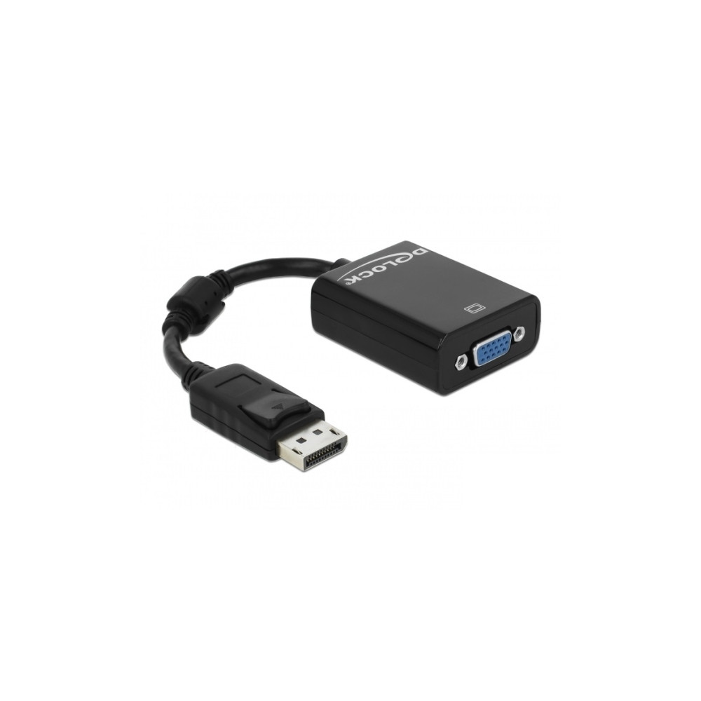 Produktbild för Delock Adapter Displayport male > VGA 15 pin female - VGA-adapter - 12.5 cm