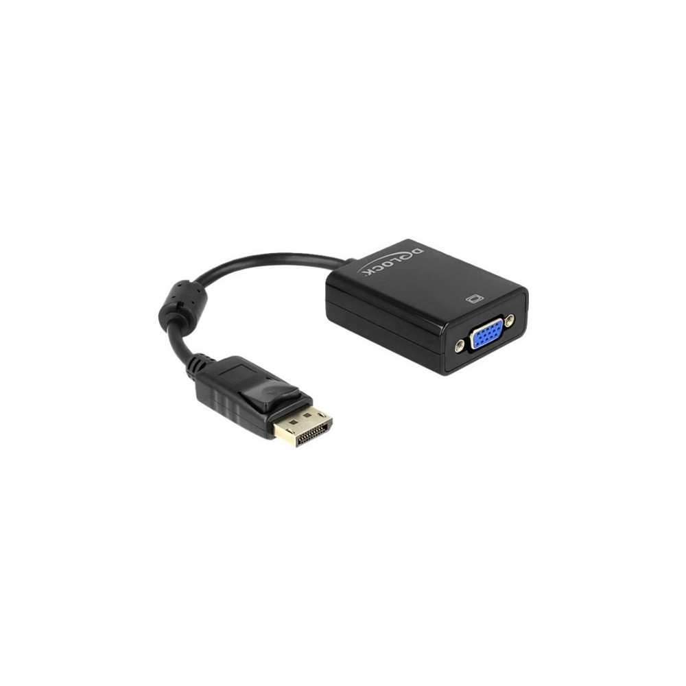 Produktbild för Delock Adapter Displayport male > VGA 15 pin female - VGA-adapter - 12.5 cm