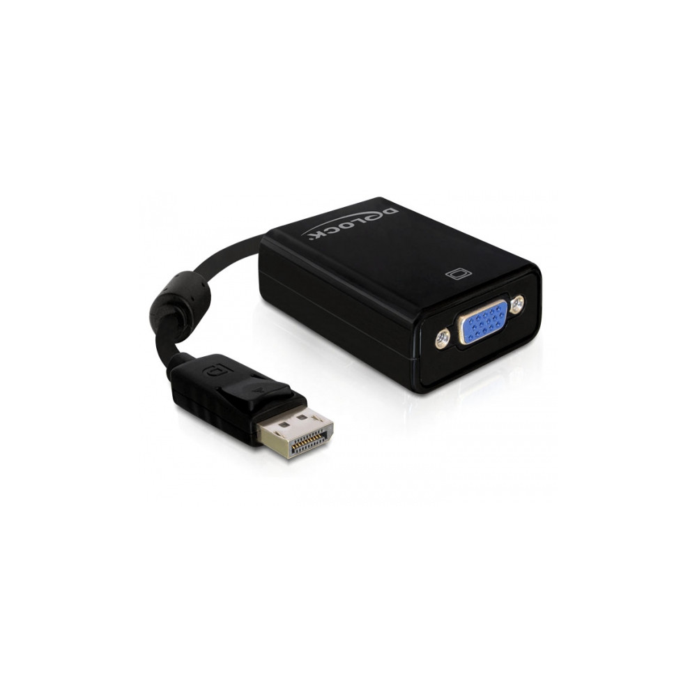 Produktbild för Delock Adapter Displayport male > VGA 15 pin female - VGA-adapter - 12.5 cm