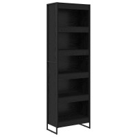 Produktbild för Bokskåp 2 pcs Svart Ek 60 x 30 x 189,5 cm Konstruerat trä