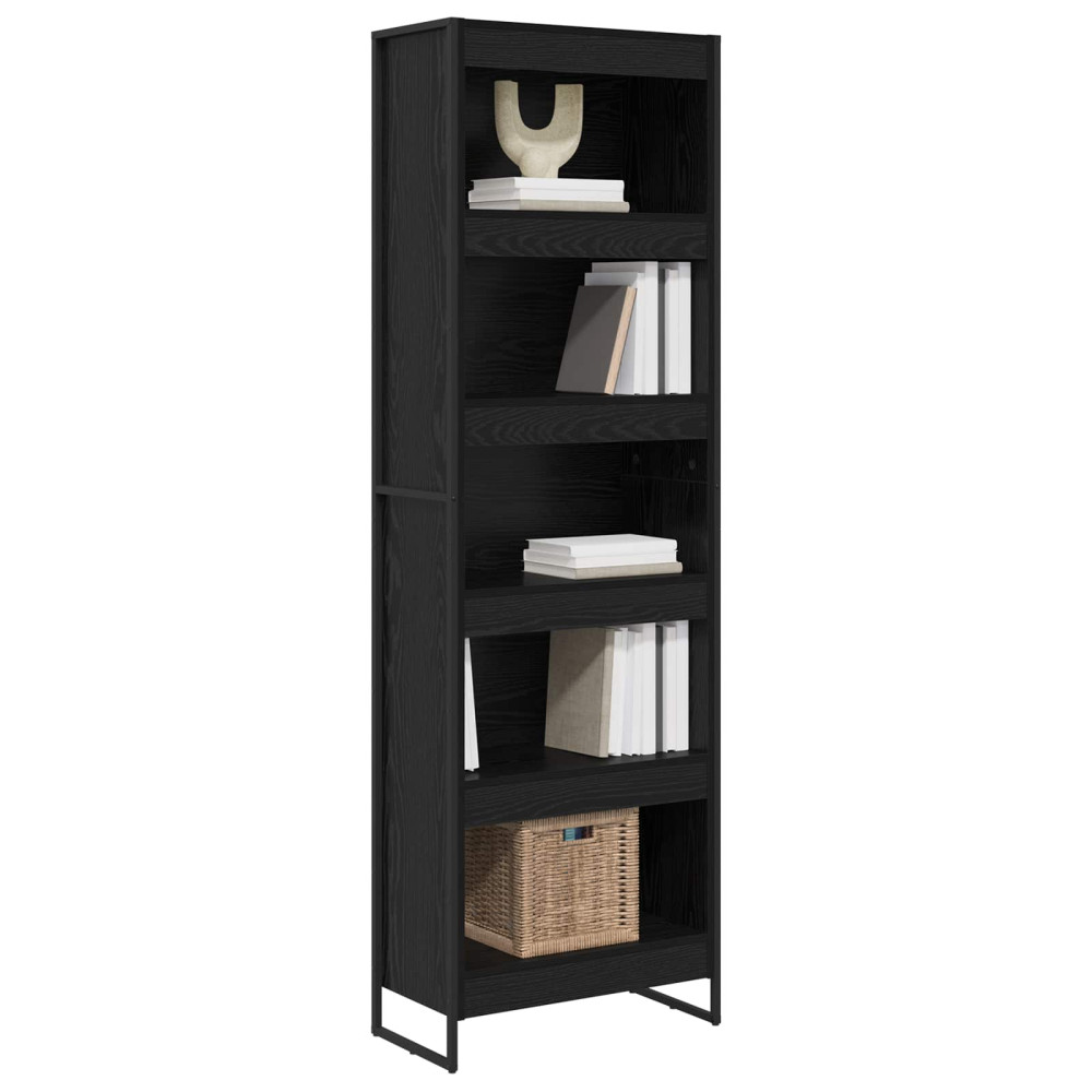 Produktbild för Bokskåp 2 pcs Svart Ek 60 x 30 x 189,5 cm Konstruerat trä