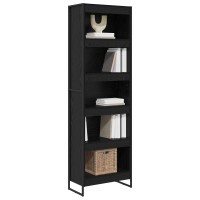 Produktbild för Bokskåp 2 pcs Svart Ek 60 x 30 x 189,5 cm Konstruerat trä