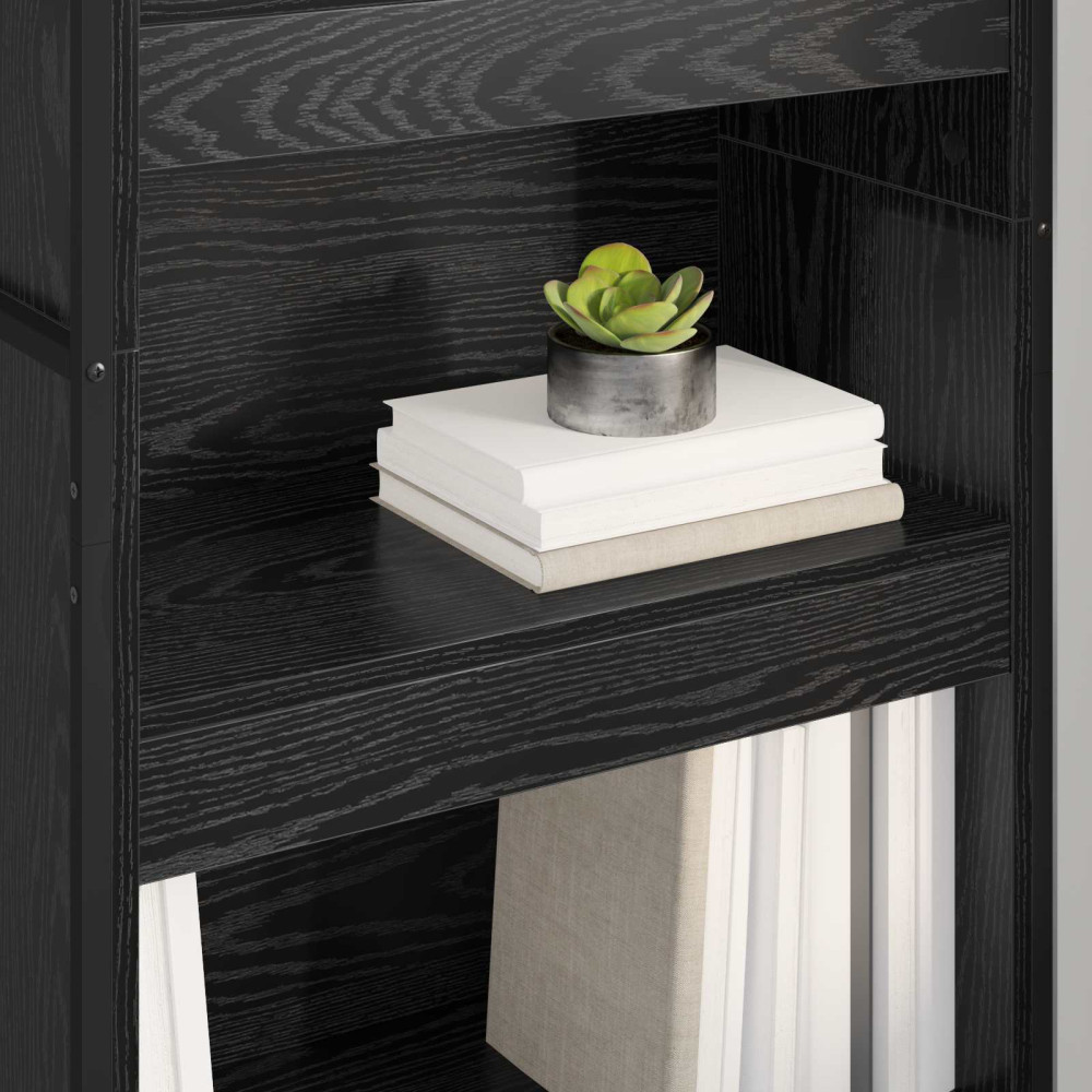 Produktbild för Bokskåp 2 pcs Svart Ek 60 x 30 x 189,5 cm Konstruerat trä
