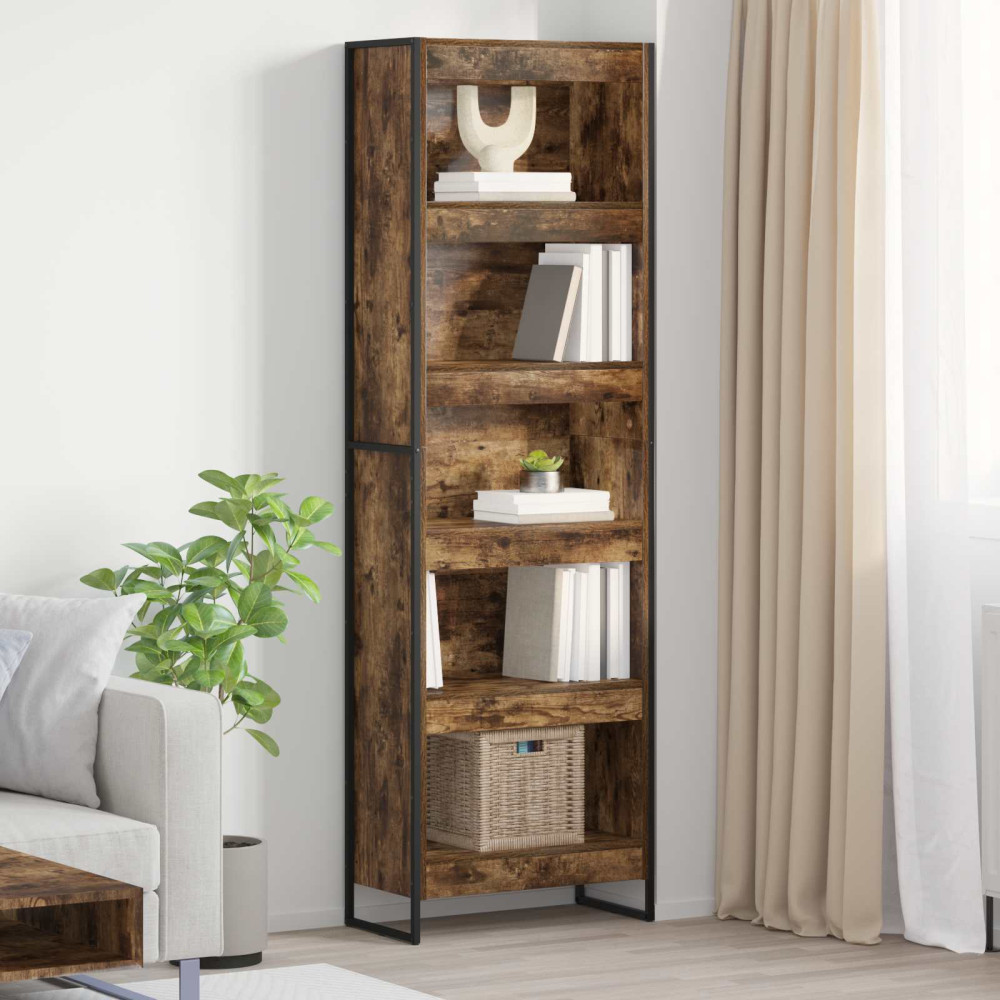 Produktbild för Bokskåp 2 pcs Rökek 60 x 30 x 189,5 cm Konstruerat trä