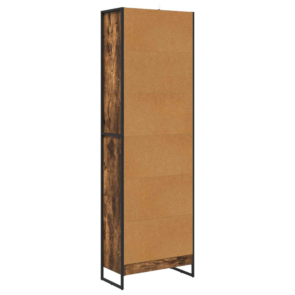 Produktbild för Bokskåp 2 pcs Rökek 60 x 30 x 189,5 cm Konstruerat trä