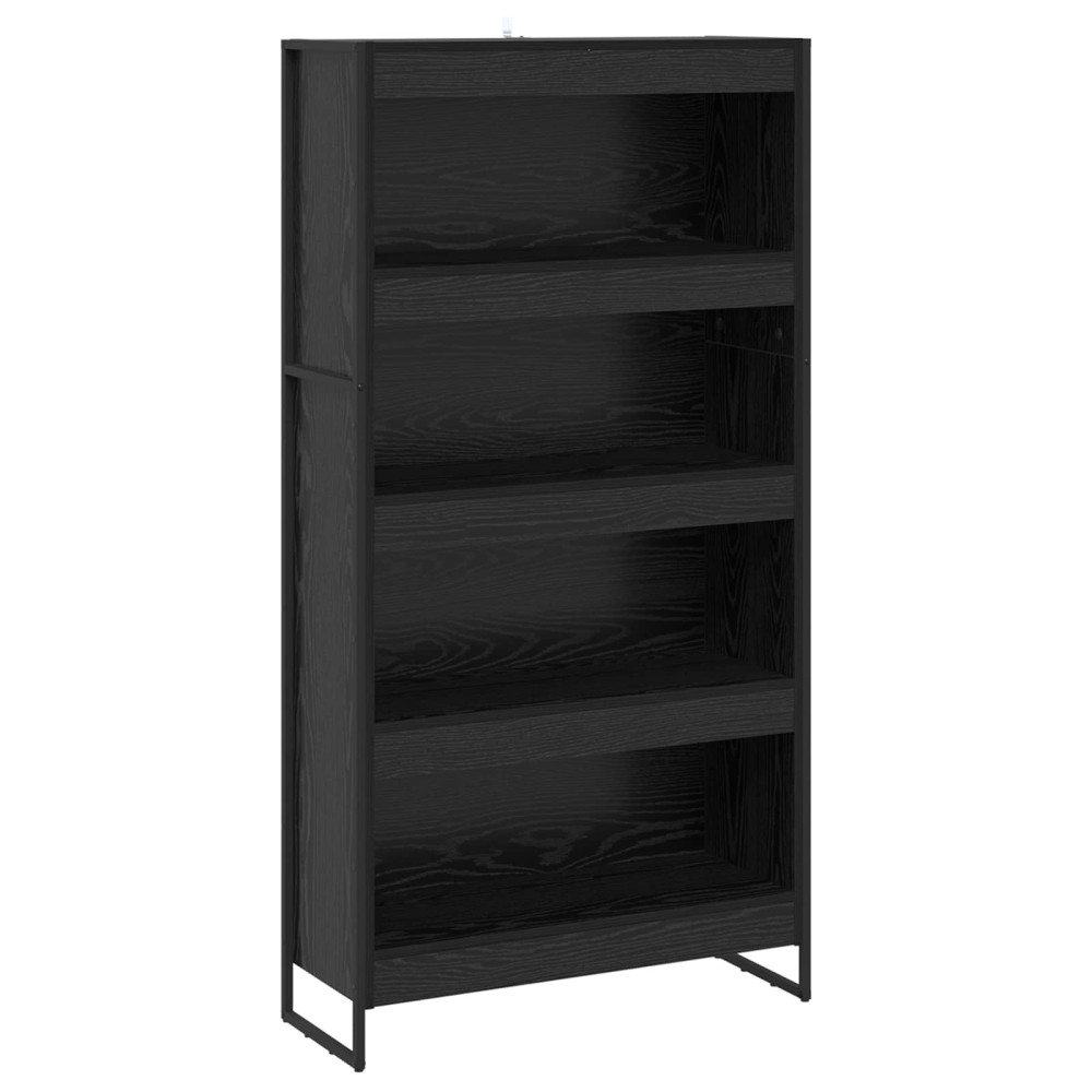Produktbild för Bokskåp 2 pcs Svart Ek 80 x 30 x 155 cm Konstruerat trä