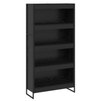 Produktbild för Bokskåp 2 pcs Svart Ek 80 x 30 x 155 cm Konstruerat trä
