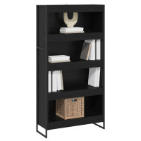 Produktbild för Bokskåp 2 pcs Svart Ek 80 x 30 x 155 cm Konstruerat trä