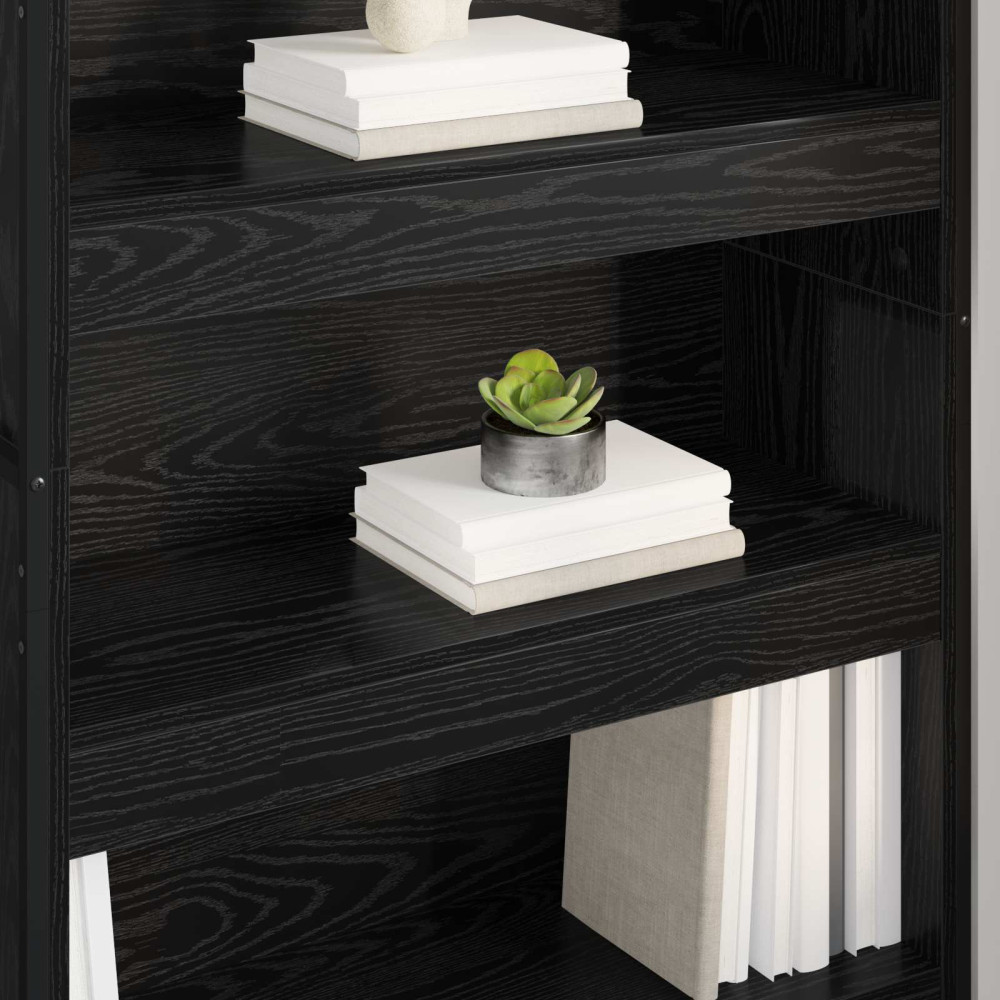 Produktbild för Bokskåp 2 pcs Svart Ek 80 x 30 x 155 cm Konstruerat trä