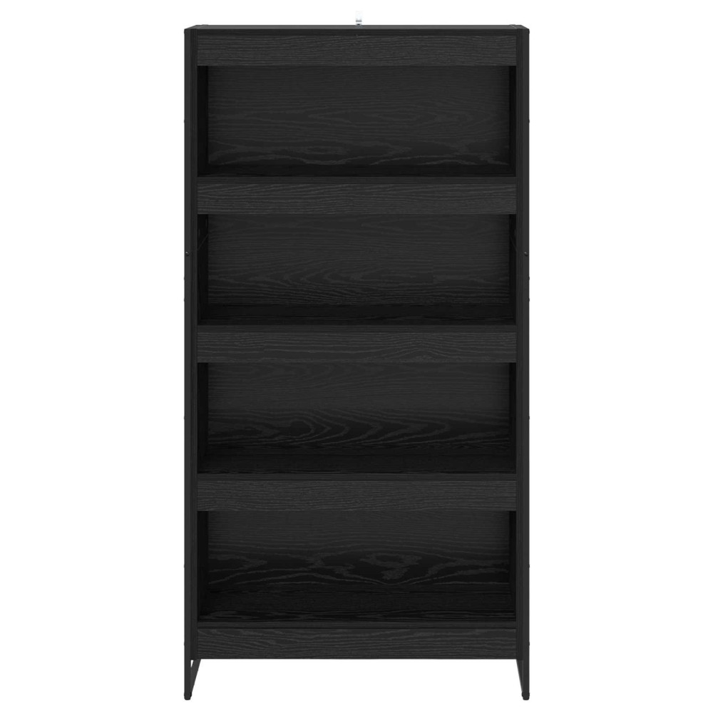 Produktbild för Bokskåp 2 pcs Svart Ek 80 x 30 x 155 cm Konstruerat trä