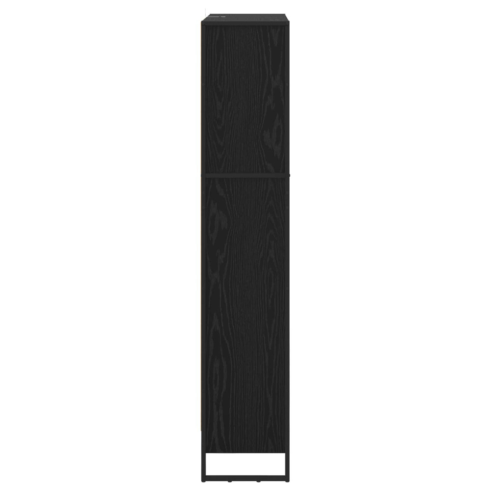 Produktbild för Bokskåp 2 pcs Svart Ek 80 x 30 x 155 cm Konstruerat trä