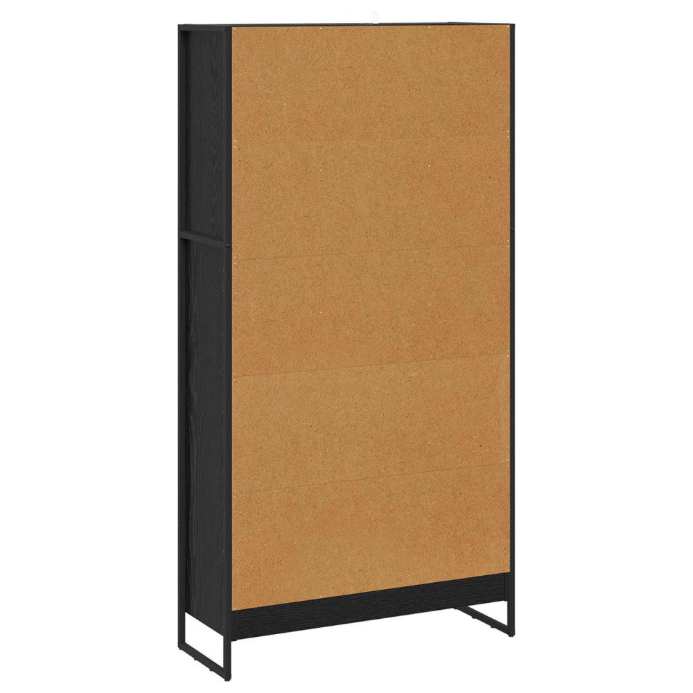 Produktbild för Bokskåp 2 pcs Svart Ek 80 x 30 x 155 cm Konstruerat trä