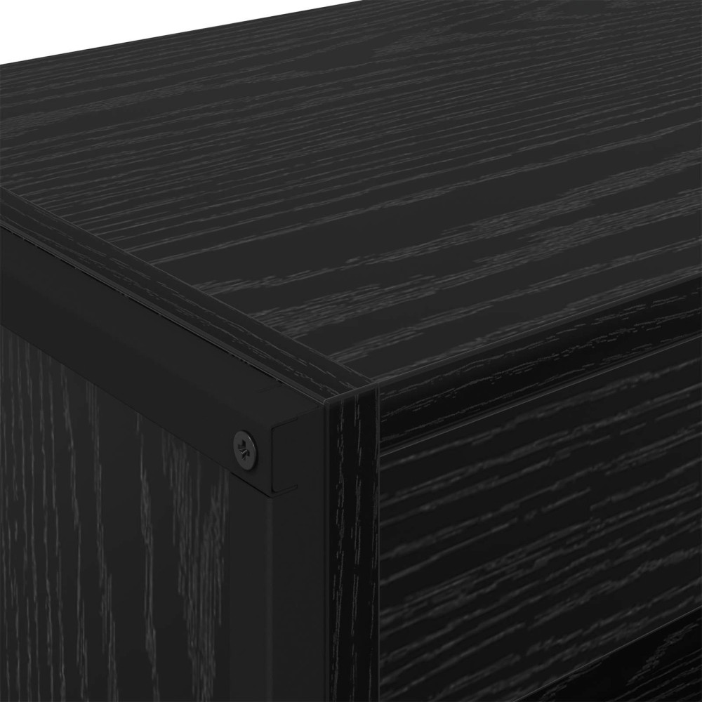 Produktbild för Bokskåp 2 pcs Svart Ek 80 x 30 x 155 cm Konstruerat trä