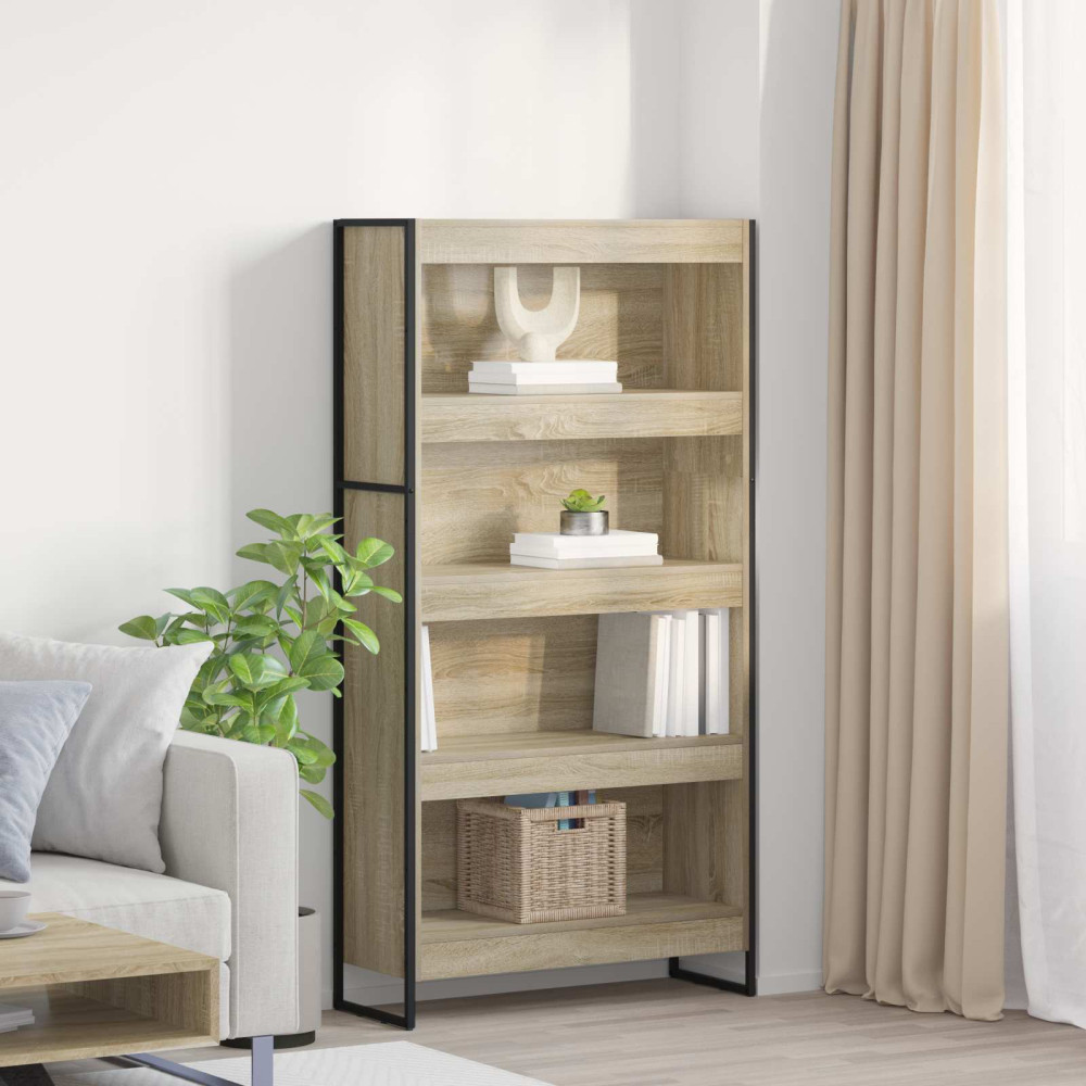 Produktbild för Bokskåp 2 pcs Sonoma 80 x 30 x 155 cm Konstruerat trä