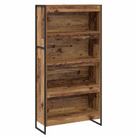 Produktbild för Bokskåp 2 pcs Gammalt trä 80 x 30 x 155 cm Konstruerat trä