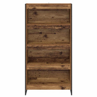 Produktbild för Bokskåp 2 pcs Gammalt trä 80 x 30 x 155 cm Konstruerat trä