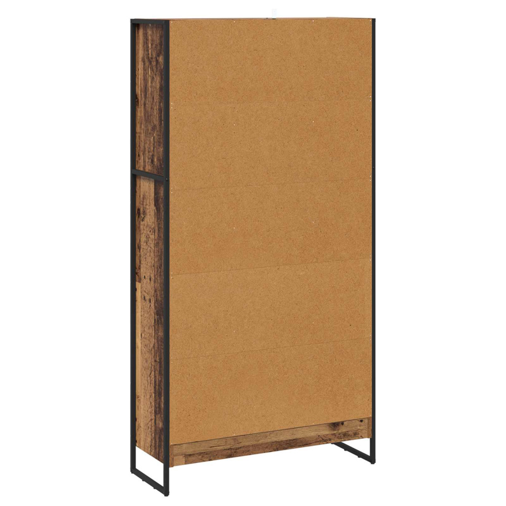 Produktbild för Bokskåp 2 pcs Gammalt trä 80 x 30 x 155 cm Konstruerat trä