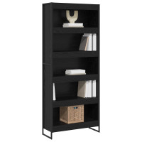Produktbild för Bokskåp 2 pcs Svart Ek 80 x 30 x 189,5 cm Konstruerat trä
