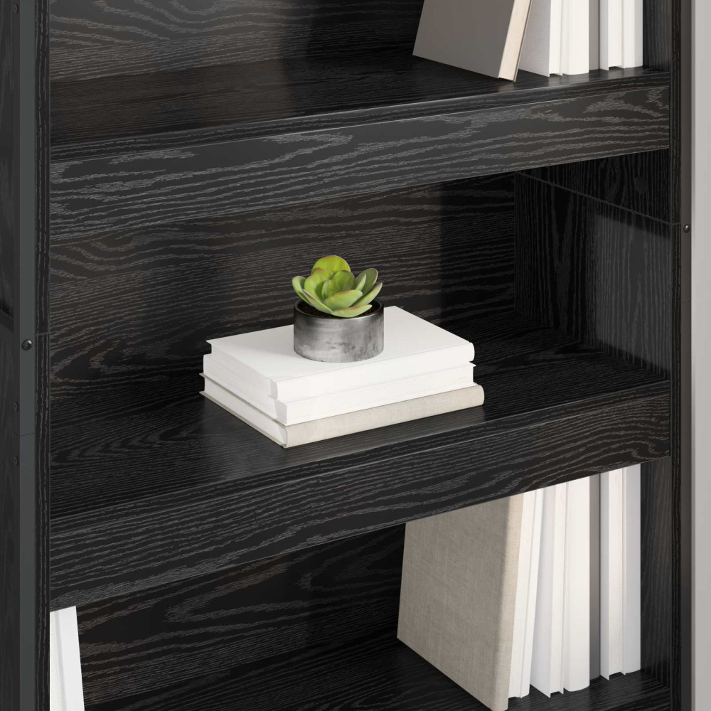 Produktbild för Bokskåp 2 pcs Svart Ek 80 x 30 x 189,5 cm Konstruerat trä