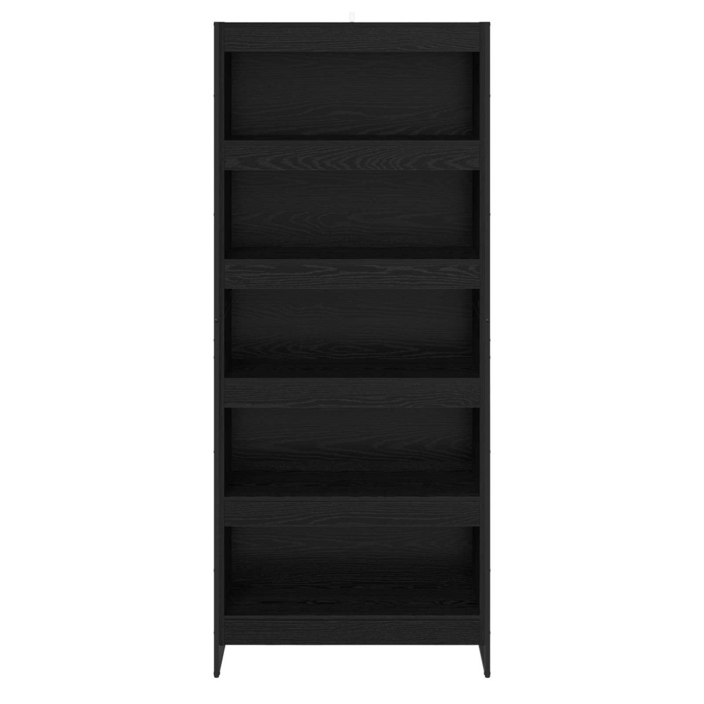 Produktbild för Bokskåp 2 pcs Svart Ek 80 x 30 x 189,5 cm Konstruerat trä