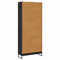 Produktbild för Bokskåp 2 pcs Svart Ek 80 x 30 x 189,5 cm Konstruerat trä