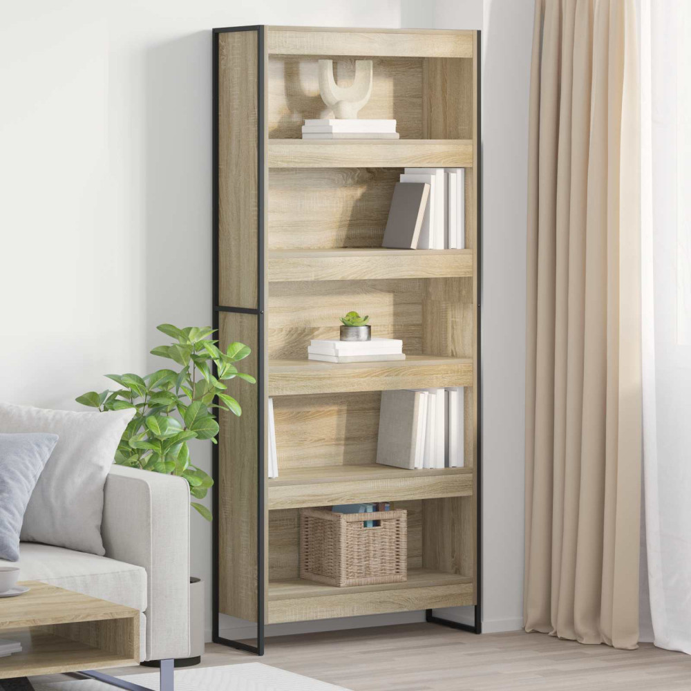 Produktbild för Bokskåp 2 pcs Sonoma 80 x 30 x 189,5 cm Konstruerat trä