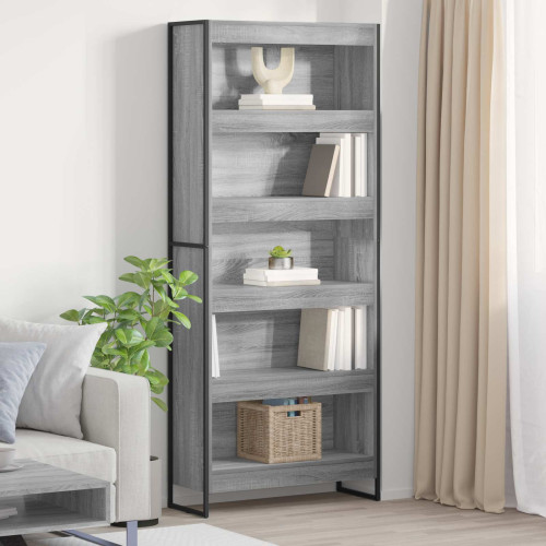 vidaXL Bokskåp 2 pcs Grå Sonoma 80 x 30 x 189,5 cm Konstruerat trä