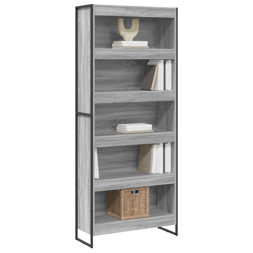 Produktbild för Bokskåp 2 pcs Grå Sonoma 80 x 30 x 189,5 cm Konstruerat trä