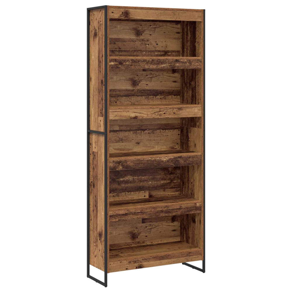 Produktbild för Bokskåp 2 pcs Gammalt trä 80 x 30 x 189,5 cm Konstruerat trä