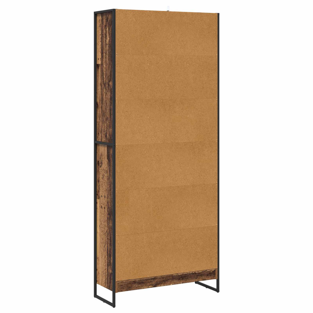 Produktbild för Bokskåp 2 pcs Gammalt trä 80 x 30 x 189,5 cm Konstruerat trä