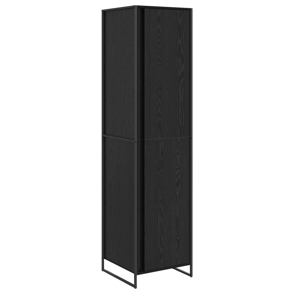Produktbild för Garderob med lagring Svart Ek 50 x 50 x 200 cm Konstruerat trä