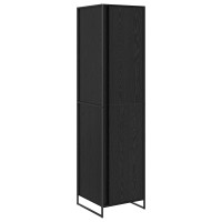 Produktbild för Garderob med lagring Svart Ek 50 x 50 x 200 cm Konstruerat trä