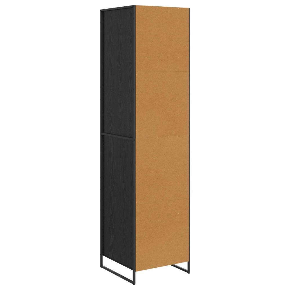 Produktbild för Garderob med lagring Svart Ek 50 x 50 x 200 cm Konstruerat trä