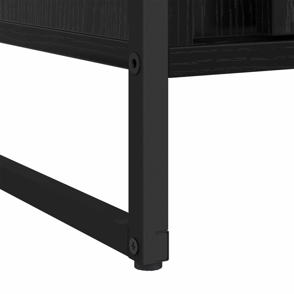 Produktbild för Garderob med lagring Svart Ek 50 x 50 x 200 cm Konstruerat trä