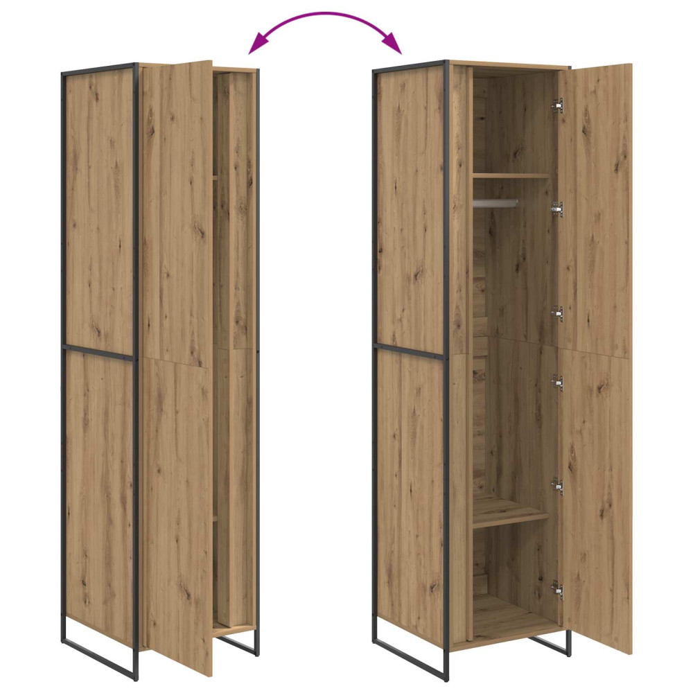 Produktbild för Garderob med dörr Artisan Ek 50 x 50 x 200 cm Konstruerat trä