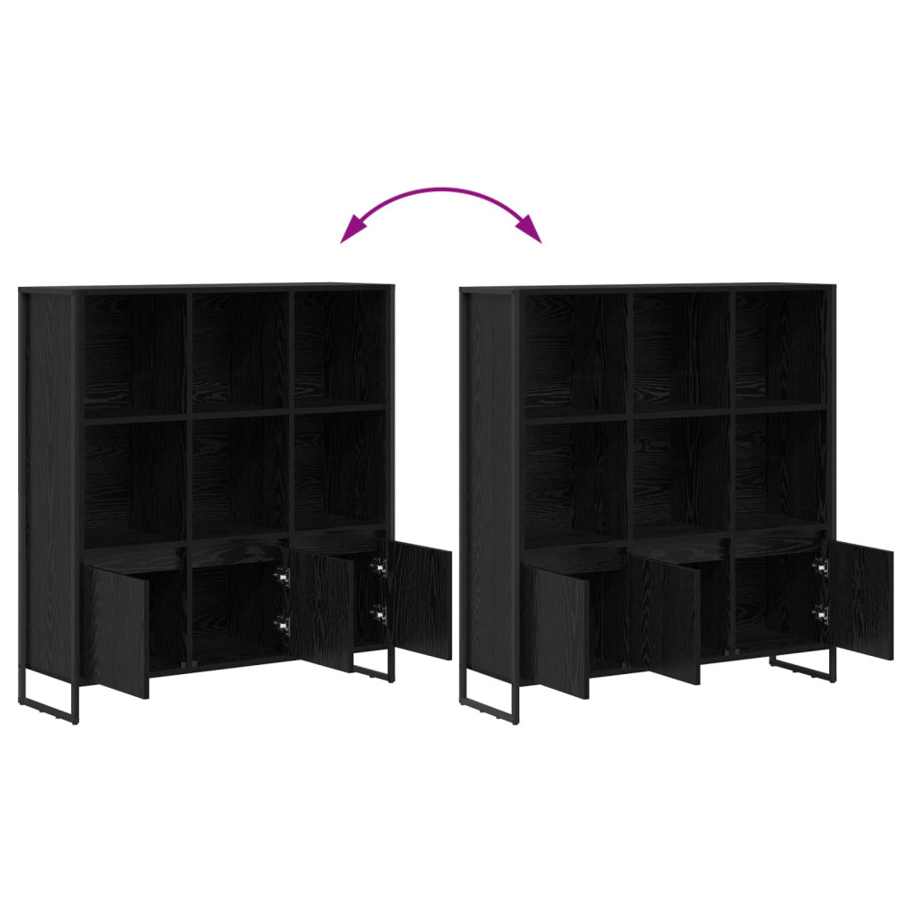 Produktbild för Bokskåp 2 pcs Svart Ek 99,5 x 30 x 108 cm Konstruerat trä