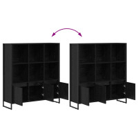 Produktbild för Bokskåp 2 pcs Svart Ek 99,5 x 30 x 108 cm Konstruerat trä