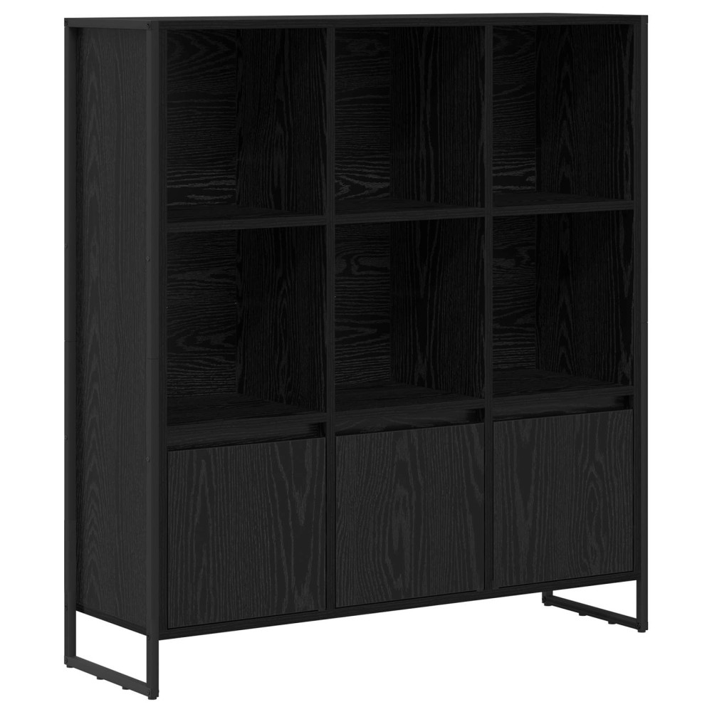 Produktbild för Bokskåp 2 pcs Svart Ek 99,5 x 30 x 108 cm Konstruerat trä