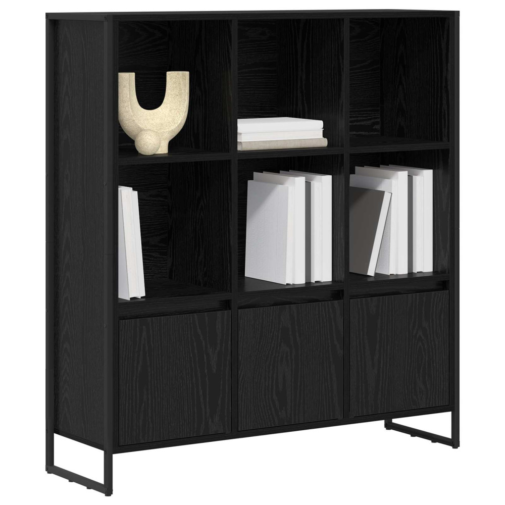 Produktbild för Bokskåp 2 pcs Svart Ek 99,5 x 30 x 108 cm Konstruerat trä