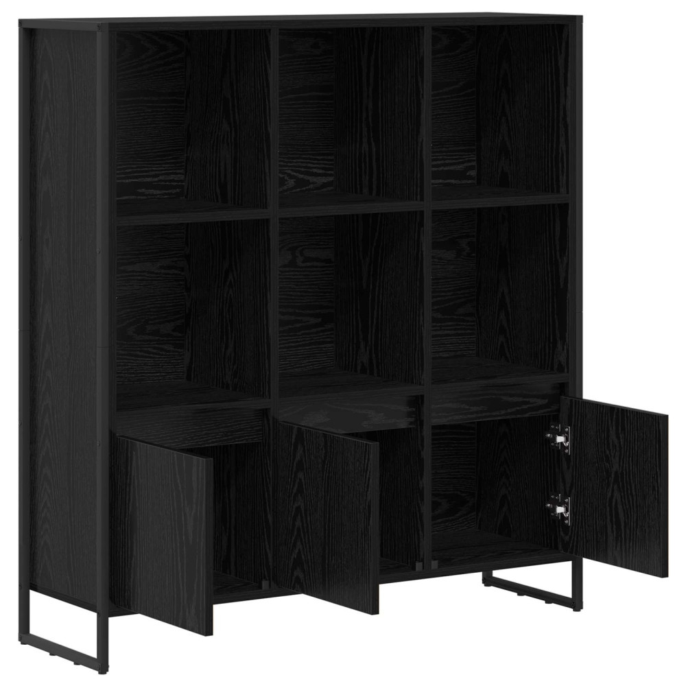 Produktbild för Bokskåp 2 pcs Svart Ek 99,5 x 30 x 108 cm Konstruerat trä