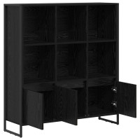 Produktbild för Bokskåp 2 pcs Svart Ek 99,5 x 30 x 108 cm Konstruerat trä