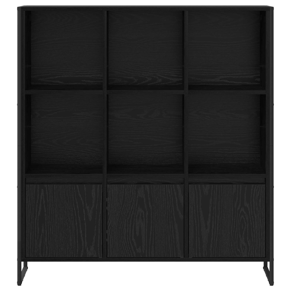 Produktbild för Bokskåp 2 pcs Svart Ek 99,5 x 30 x 108 cm Konstruerat trä