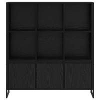 Produktbild för Bokskåp 2 pcs Svart Ek 99,5 x 30 x 108 cm Konstruerat trä