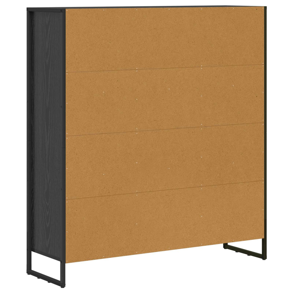 Produktbild för Bokskåp 2 pcs Svart Ek 99,5 x 30 x 108 cm Konstruerat trä