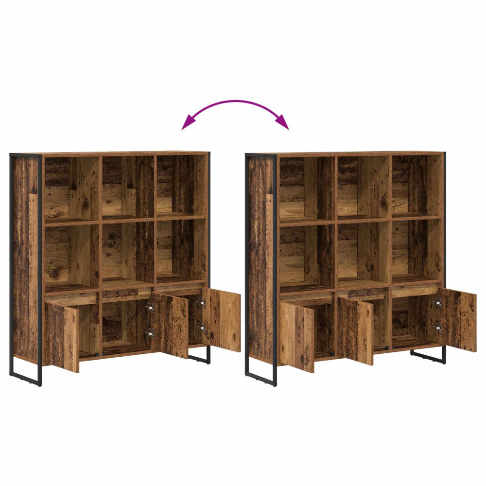 Produktbild för Bokskåp 2 pcs Gammalt trä 99,5 x 30 x 108 cm Konstruerat trä