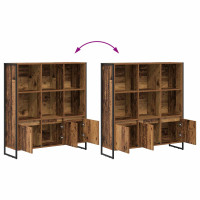 Produktbild för Bokskåp 2 pcs Gammalt trä 99,5 x 30 x 108 cm Konstruerat trä