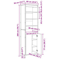 Produktbild för Höga Skåp Svart Ek 60 x 36 x 200 cm Konstruerat trä