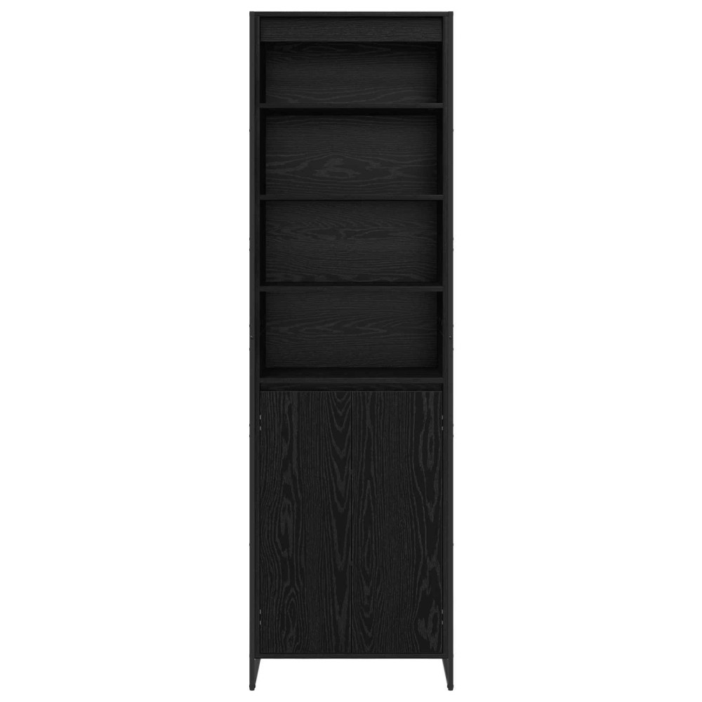 Produktbild för Höga Skåp Svart Ek 60 x 36 x 200 cm Konstruerat trä