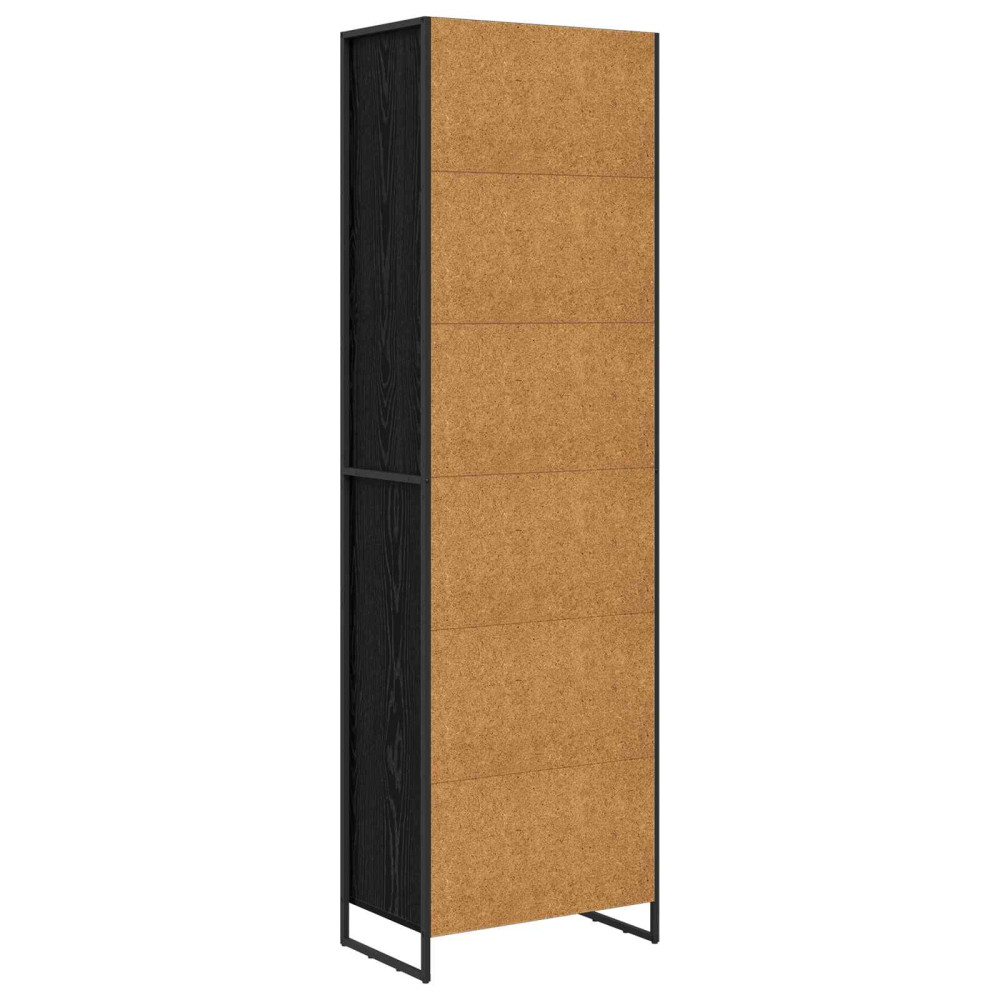 Produktbild för Höga Skåp Svart Ek 60 x 36 x 200 cm Konstruerat trä